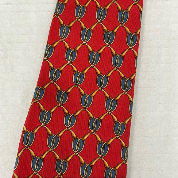 GUCCI Red Multicolor Link Chain Tie - Picture 5 of 8